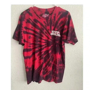 💥Red & Black Tie Dye Happy Hour Tee L